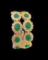 Hyderabadi gold plated bangles -Green / Emerald ( READY TO SHIP )