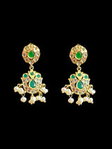 DLN73 Mallika hyderabadi Rani haar in green with fresh water pearls ( READY TO SHIP )