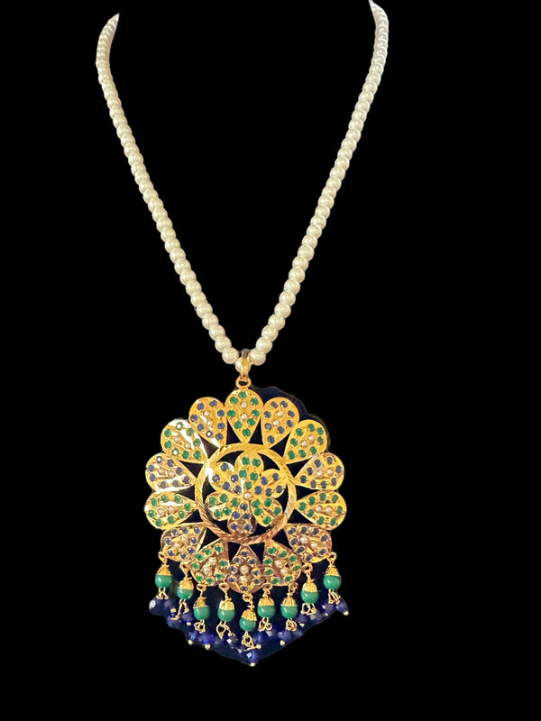 PS370 Kavya pendant set in blue green ( READY TO SHIP )