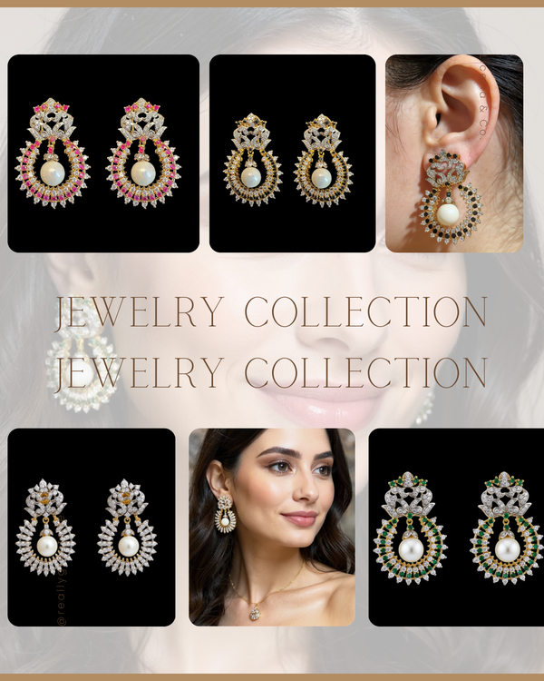 DER910 Chandbali Earrings – 4 Color Options | Lightweight & Elegant ( READY TO SHIP )
