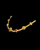 DNS219 Gold-Plated Multicolor Necklace Set with Earrings ( READY TO SHIP )