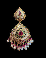 Ruby Emerald Pearl Pendant Set – Gold-Plated 92.5 Silver ( READY TO SHIP )