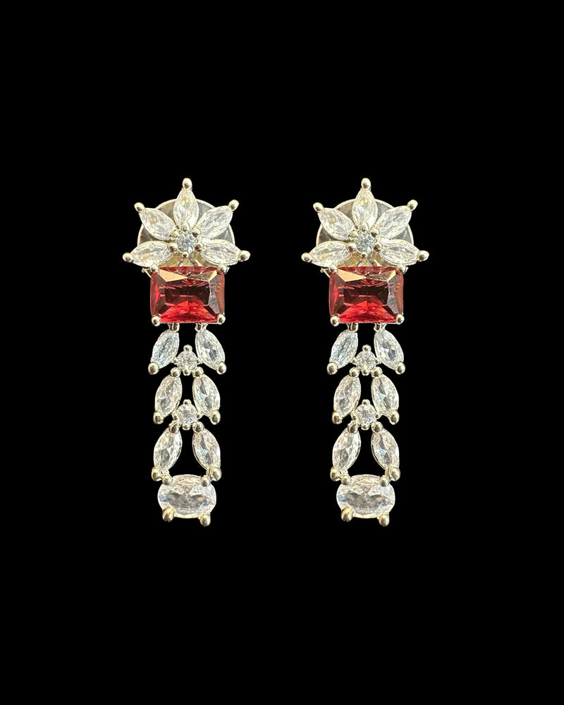 Silver plated  necklace set - Ruby  ( READY TO SHIP )