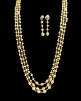 DNS222 Three layered fresh water  pearl mala  (READY TO SHIP )