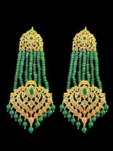 DER527 Ekta Hyderabadi jhoomar earrings - Green ( READY TO SHIP )