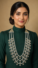SAT122 Tanya three layer mala in pearls ( READY TO SHIP )