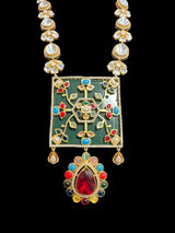 DLN75 kundan necklace set - Navratan ( READY TO SHIP )