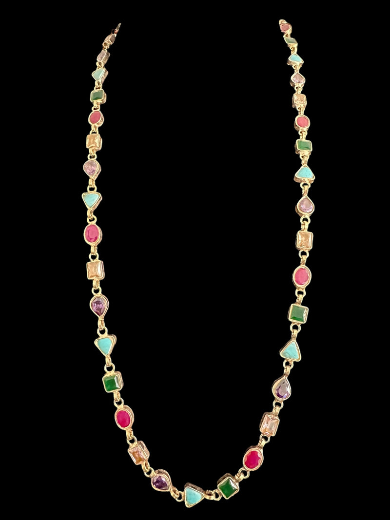 NS116 Mona navratan necklace set ( READY TO SHIP )