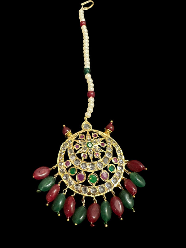 DJTK339  Isra tika in ruby emerald combination ( READY TO SHIP )