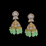 DER715 high quality polki earrings - light Green ( READY TO SHIP)