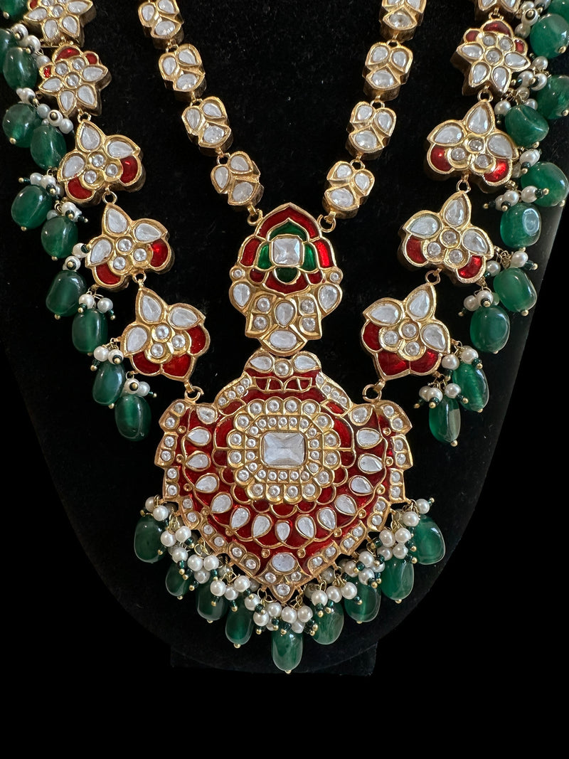 Subah long meenakari Rani haar with earrings ( READY TO SHIP )