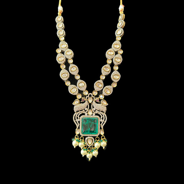 DNS84 Victorian inspired necklace with earrings in green ( SHIPS IN 4 WEEKS )