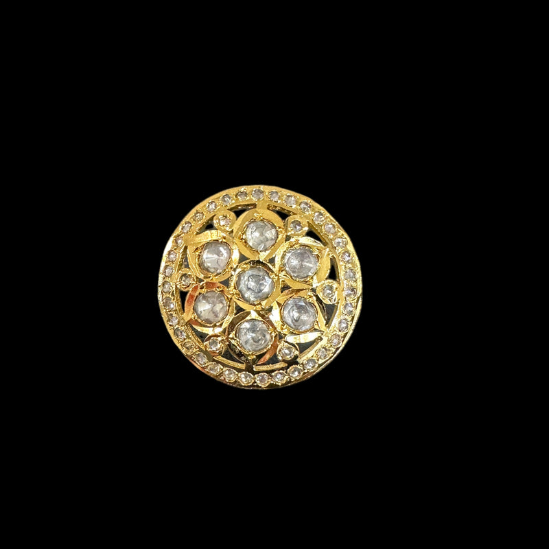 Gold plated ring in moissanite ( READY TO SHIP )