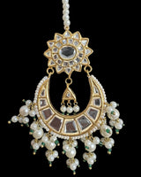 DER749  Deepa dangler earrings in kundan with pearls   ( READY TO SHIP )