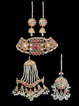 Naheed navratan bridal set with fresh water pearls and gemstones ( READY TO SHIP )