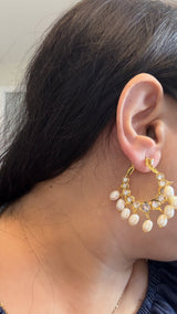PS578 Moissanite tirmani with fresh water pearls ( READY TO SHIP )