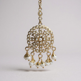 Fresh water pearl tika in gold plated silver ( READY TO SHIP )