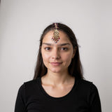 Ruby pearl bridal Tika in gold plated silver ( READY TO SHIP )