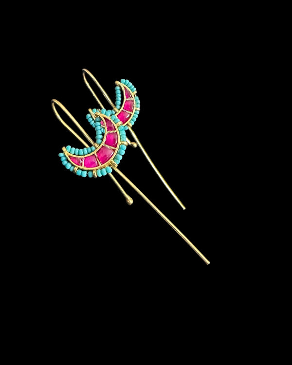 EC6 Gold-Plated Pachi Kundan Ear Cuff – Delicate & Lightweight Elegance ( READY TO SHIP )