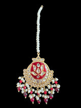 DJTK310  kundan and meenakari tika - Red ( READY TO SHIP )