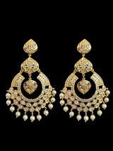 DER559 chandbali earrings in pearls ( SHIPS IN 4 WEEKS )
