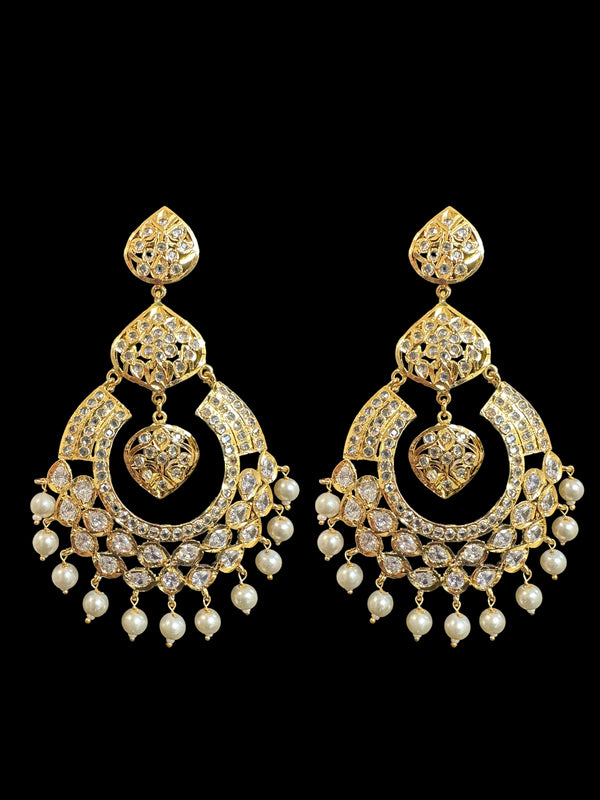 DER559 chandbali earrings in pearls ( SHIPS IN 4 WEEKS )