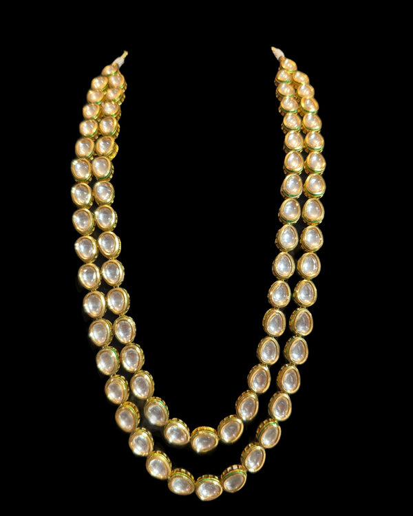 DLN132 Afsa Two-Layered Kundan Necklace – Gold-Plated Bridal Jewelry ( READY TO SHIP )