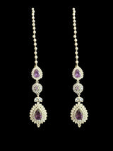 Sabina Cz bridal set in silver plating with purple  ( READY TO SHIP )