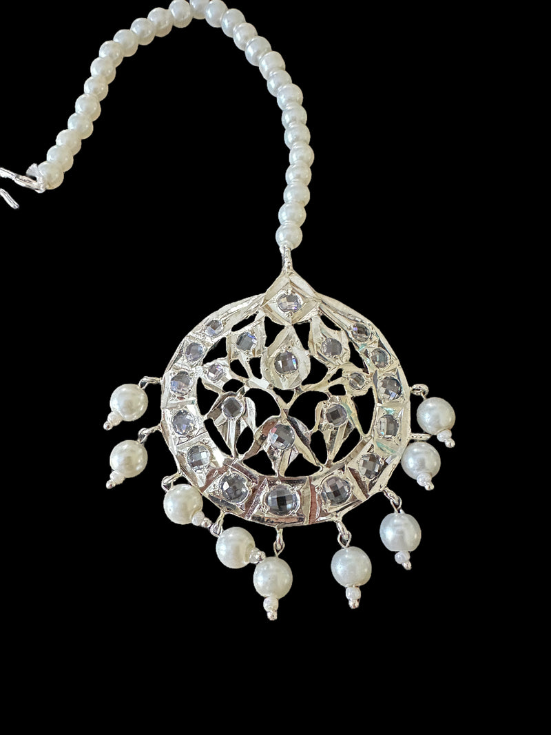 DJTK209 Insia silver plated  tika In pearls    ( READY TO SHIP )