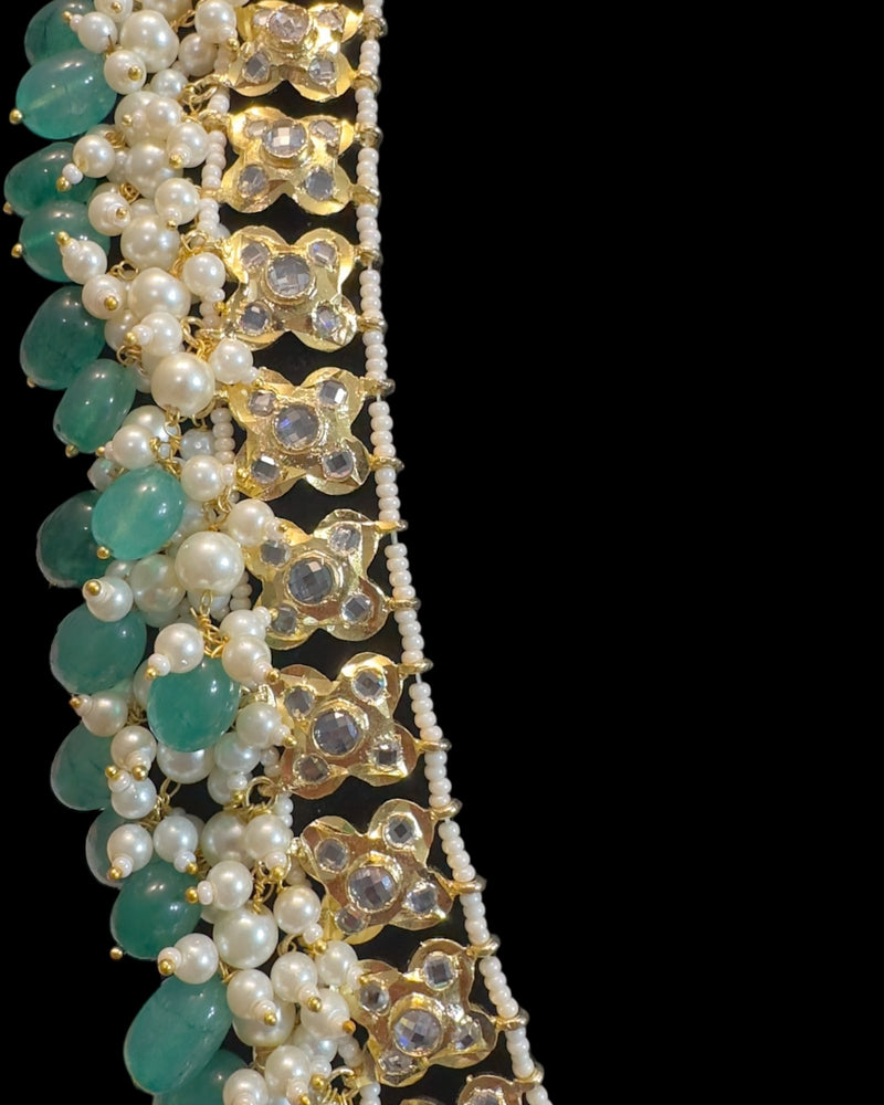 Mahira Pearl & Polki Long Mala – Elegant Haar Style Necklace ( READY TO SHIP )