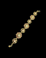 Gold Plated Silver Ruby Emerald Bracelet with Freshwater Pearls ( READY TO SHIP )