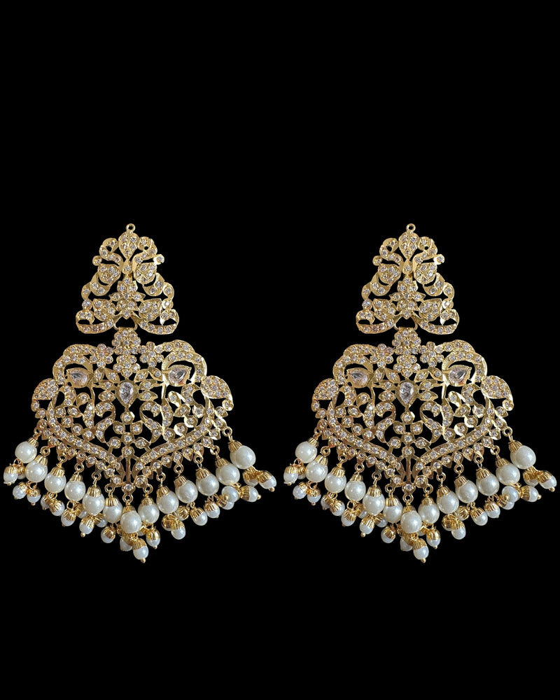 DNS211 Neeli Elegant Gold-Plated Necklace Set with Zircons & Shell Pearls ( READY TO SHIP )