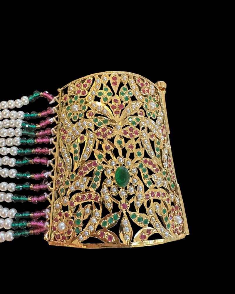 Jadau bahi / bracelet in ruby emerald  ( READY TO SHIP )
