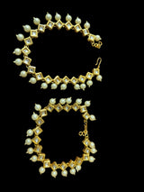 Kundan and pearl anklets ( READY TO SHIP )