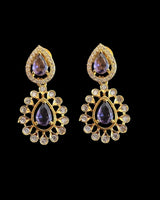Gold plated pendant set - Cz ( purple ) - READY TO SHIP