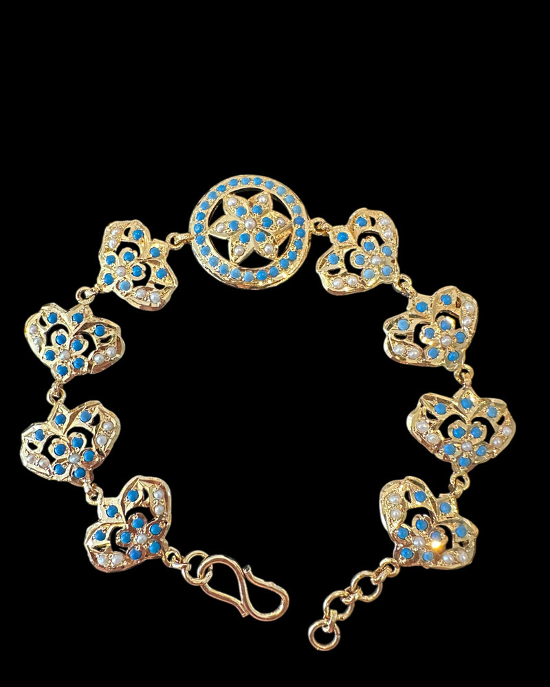 Turquoise Freshwater Pearl Gold-Plated Silver Bracelet ( READY TO SHIP )