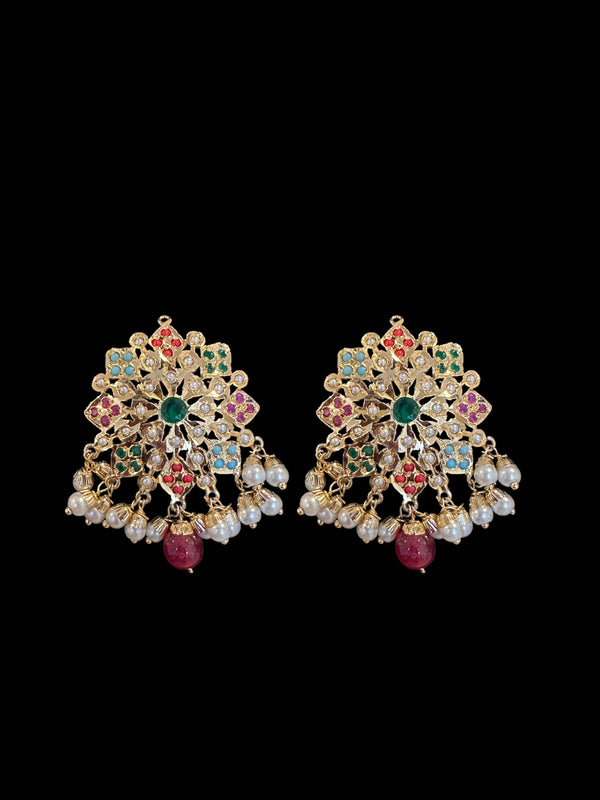 Nutan navratan earring tika ( SHIPS IN 4 WEEKS )