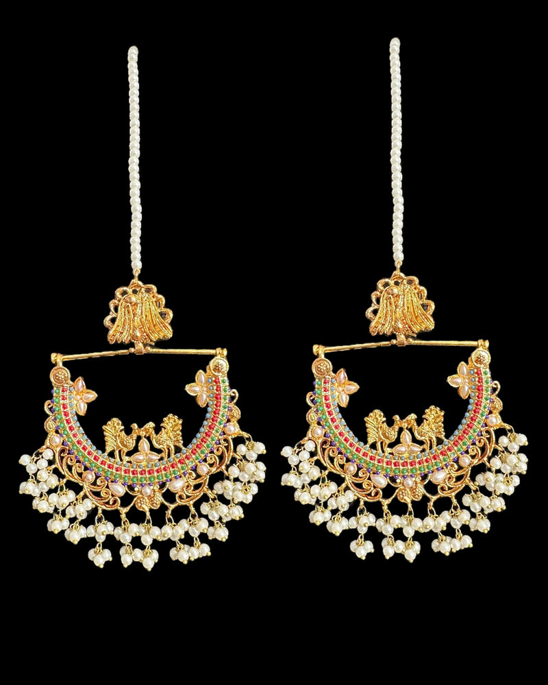 DER730 Gold plated Bali style earrings in multicolor ( READY TO SHIP )