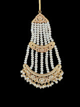 Fresh water pearl Bridal Jadau jhoomar in Gold Plated Silver ( READY TO SHIP )