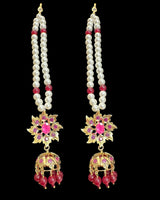 C584 Jadavi lacha in ruby beads- semiprecious  ( READY TO SHIP )