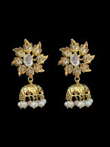 DER808  Karanphool jhumka in fresh water pearls ( READY TO SHIP )