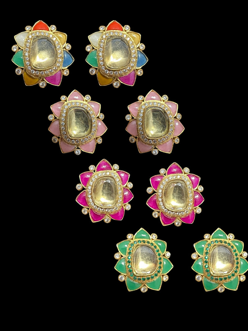 ET565 Rati earrings , gold plated studs ( READY TO SHIP )