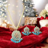 PS526  Maira  pendant set in turquoise - silver plated   ( READY TO SHIP)