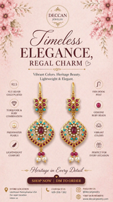 Turquoise Ruby Gold-Plated 92.5 Silver Earrings ( READY TO SHIP )