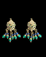 Emerald, Sapphire & Pearl Pendant Set – Gold-Plated 92.5 Silver ( READY TO SHIP )