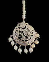 Sarah silver plated tika in fresh water pearls ( READY TO SHIP )