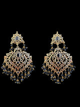 DER721  Ekta gold plated earrings - BLACK  ( READY TO SHIP )