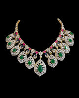 Fareena bridal set in ruby emerald sapphire ( READY TO SHIP )