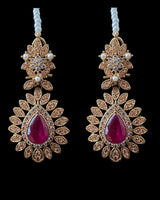 BR463 Ruby and zircon bridal set ( READY TO SHIP)