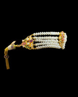 BR601 Ruby Emerald & Freshwater Pearl Handcrafted Bridal Jewelry Set (READY TO SHIP)